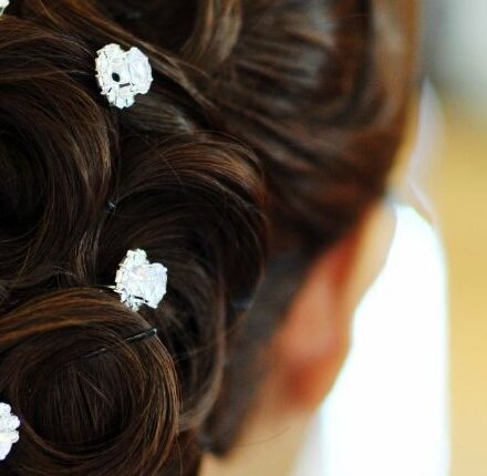 Hairstyles adorned with rhinestones