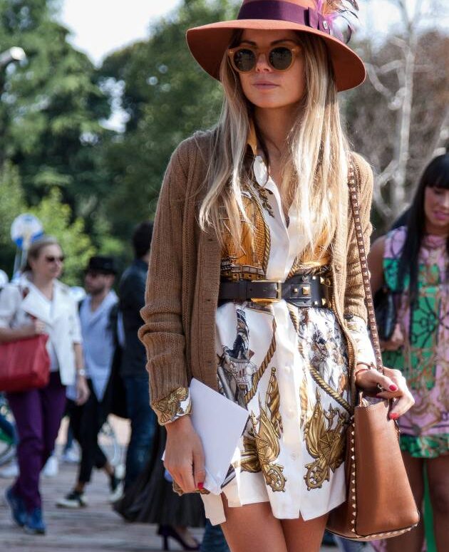 Streetstyle wearing a felt hat in summer