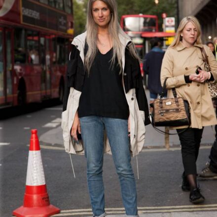 Streetstyle: statement grey lengths