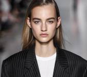 How can I recreate the poker straight look seen at the DKNY fashion show?