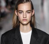 How can I recreate the poker straight look seen at the DKNY fashion show?